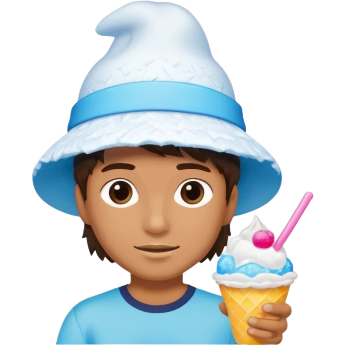 Surfer holding shaved ice emoji