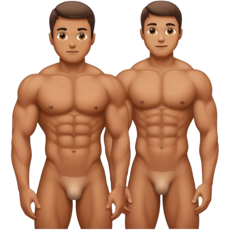 Naked male with dick emoji