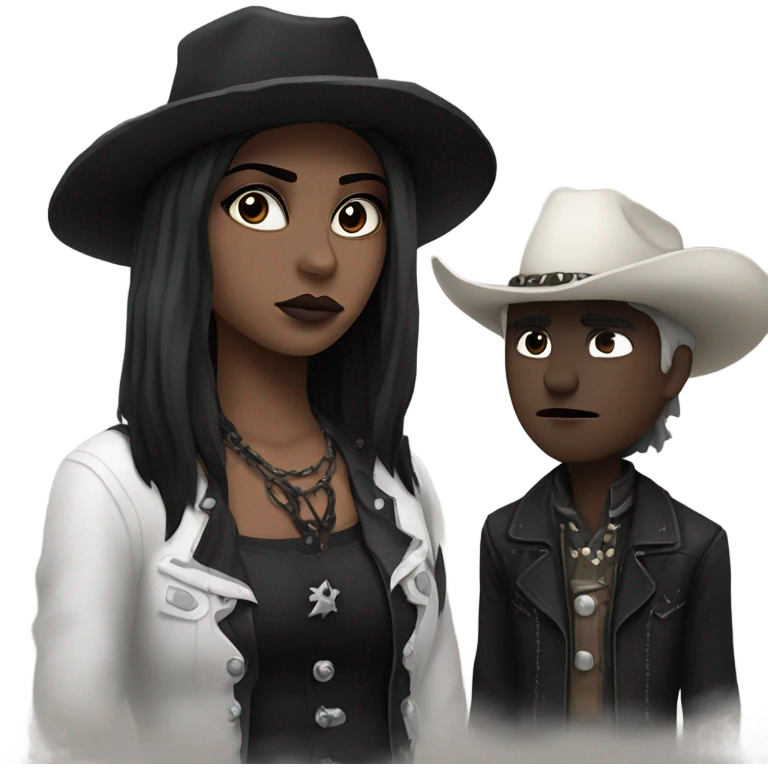 Goth girlfriend sad cowboy emoji