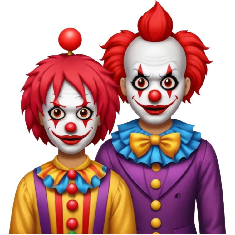 Person standing with evil clown emoji