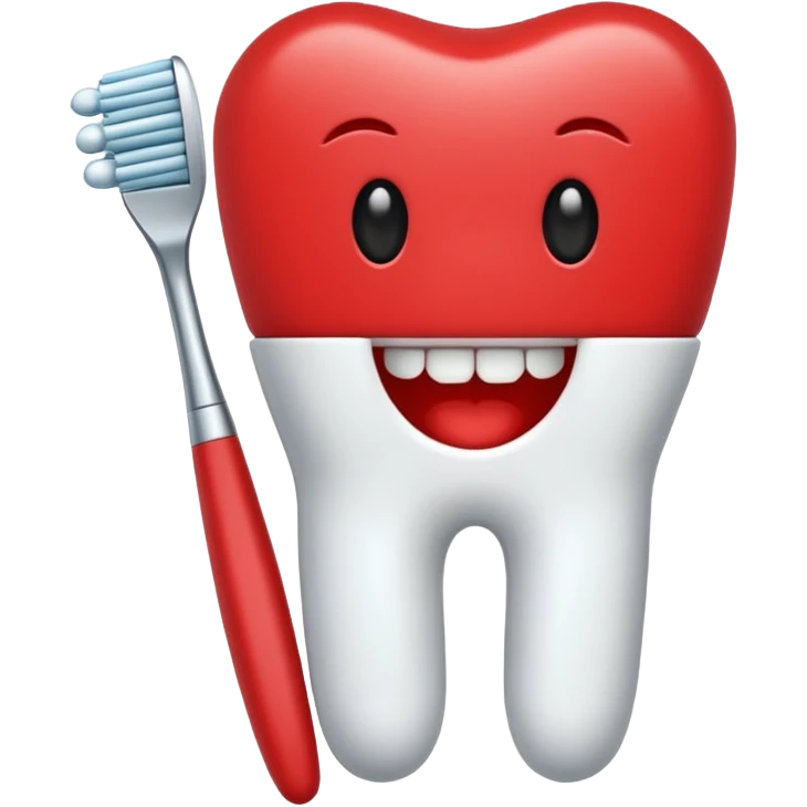 cepillo de dientes rojo sin cara emoji