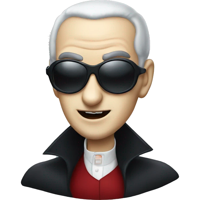 dracula with balding widows peak with aviator sunglasses talking on the phone  emoji