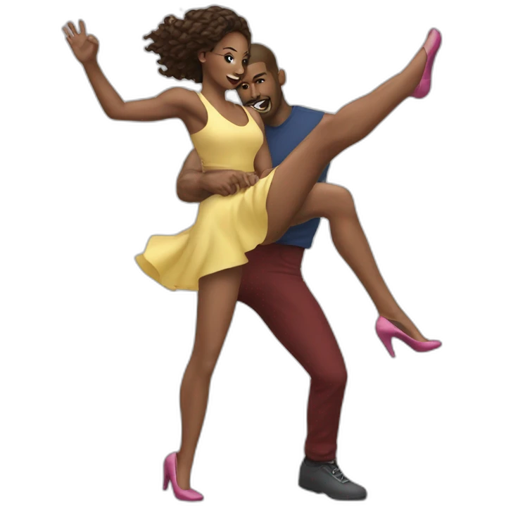pretty woman kicks a man emoji