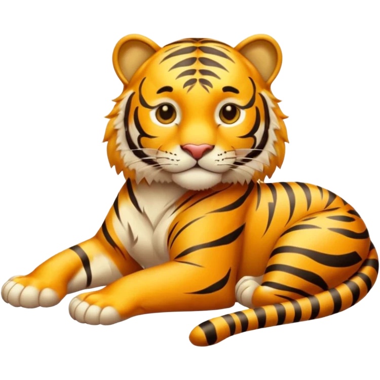 Tiger tanning in the sun emoji
