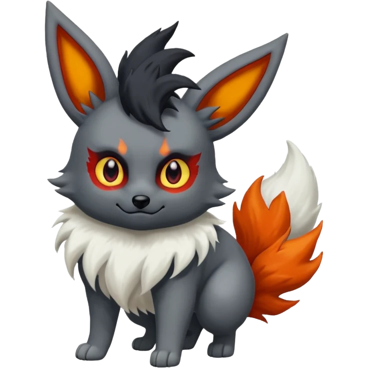 White Dull Demonic Mightyena-Flareon-animal emoji