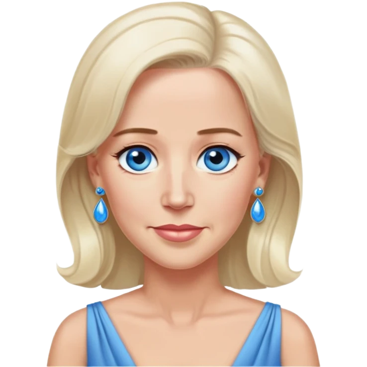 Joe Biden with blue eyes wearing a dress with earrings emoji