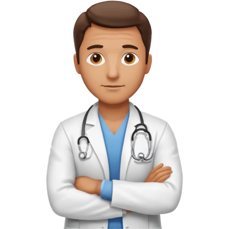 남자 의사가 팔로 엑스자 표시 emoji