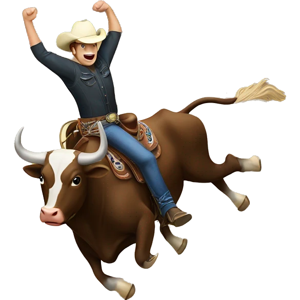 bull riding emoji