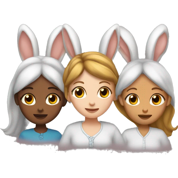 3 femmes avec des oreilles de lapin  emoji