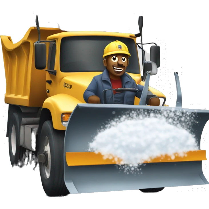 King driving a snow plow emoji