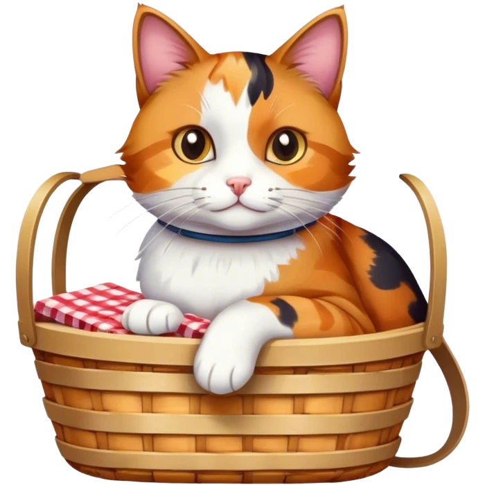 Cat with picnic basket emoji
