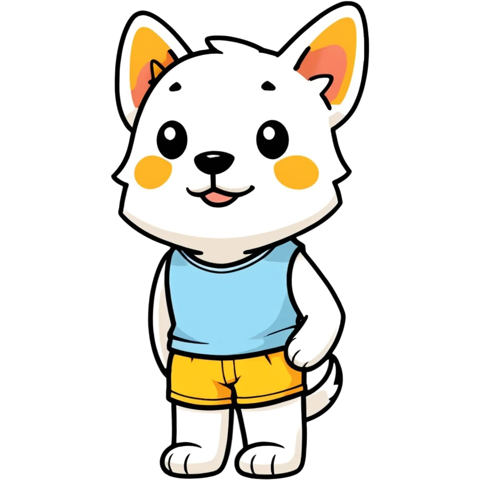 Dog wearing shorts emoji