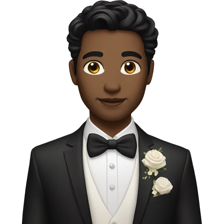 Wedding black hair emoji