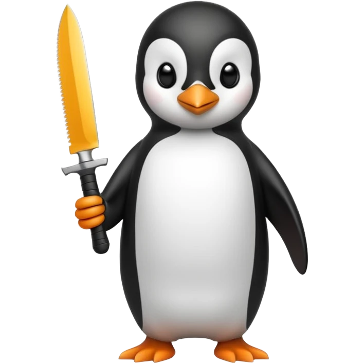 pingüino con un cuchillo emoji
