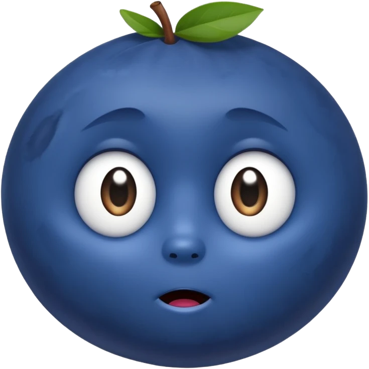 blueberry with a confused experssion emoji