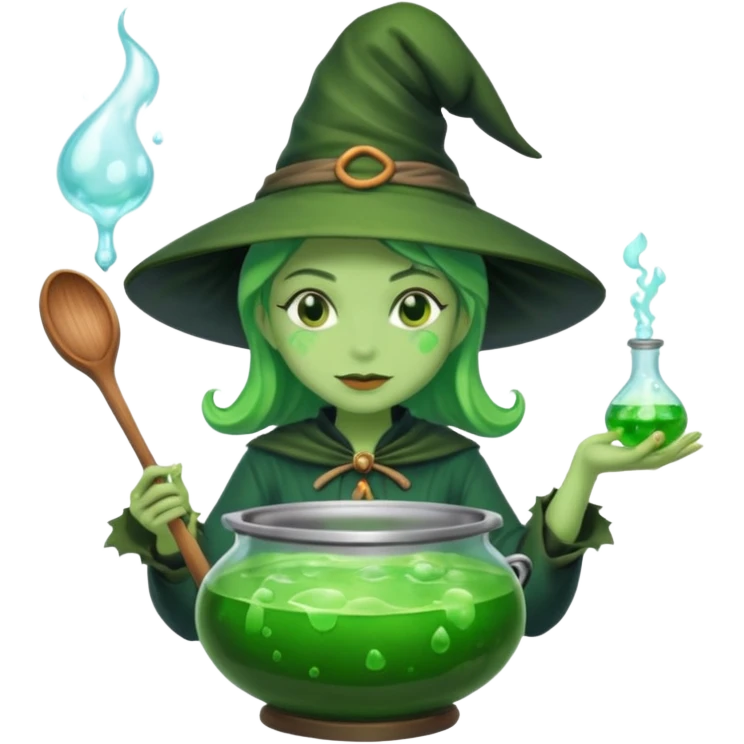 green witch cooking potion emoji
