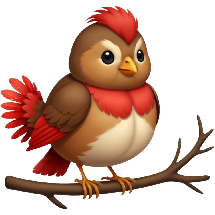 a cute and extremely fat and round robin emoji