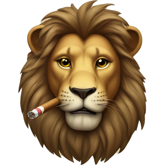 Lion smoking cigar emoji