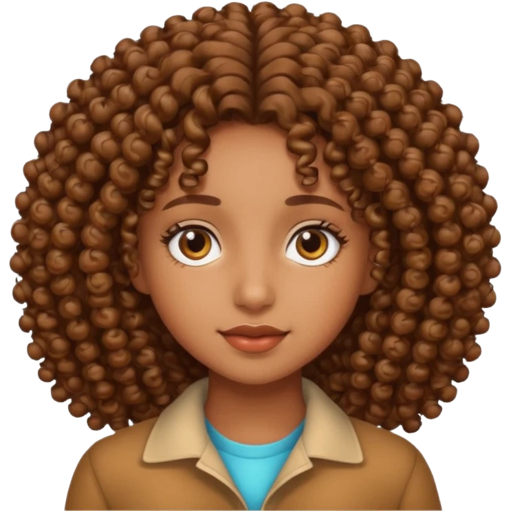 brown girl with curly hair  emoji