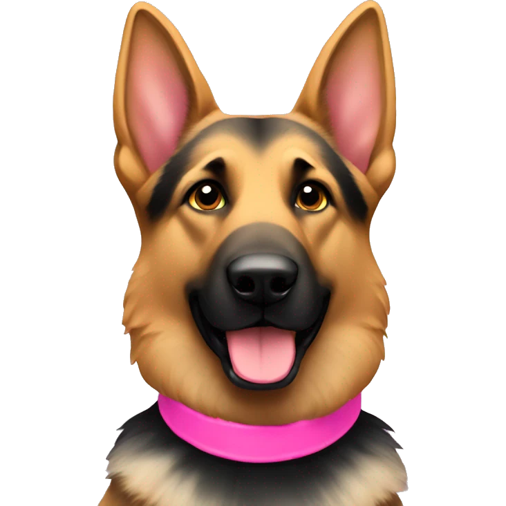 german shepherd with a pink collar  emoji