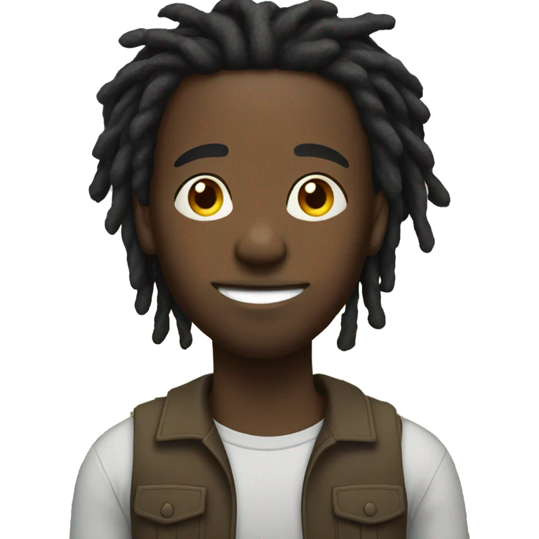Black man with dreads in a field  emoji