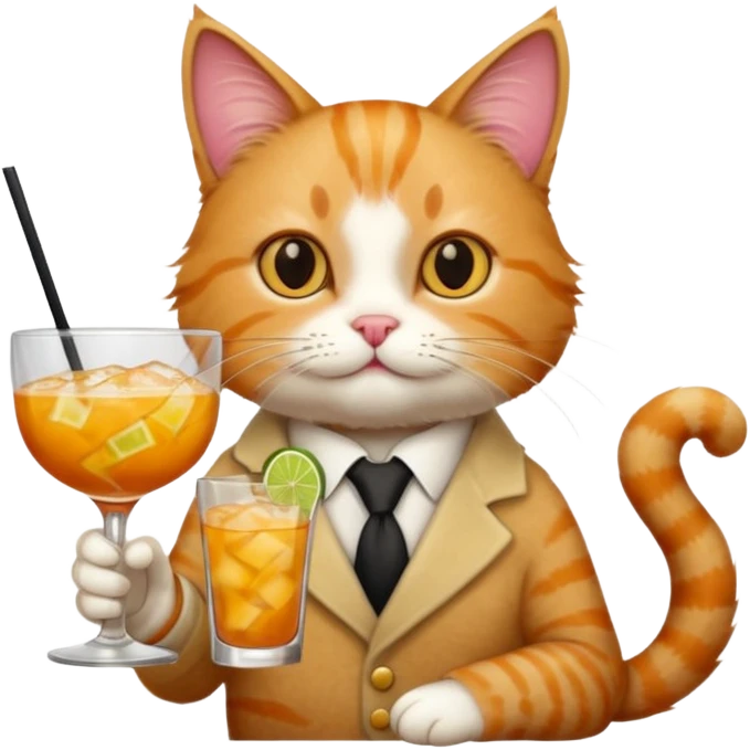 a cat with a drink emoji