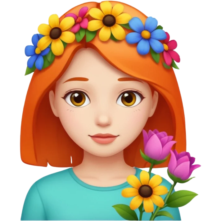 Girl with flowers emoji