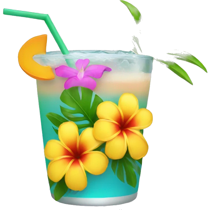 Tropical drink flower emoji