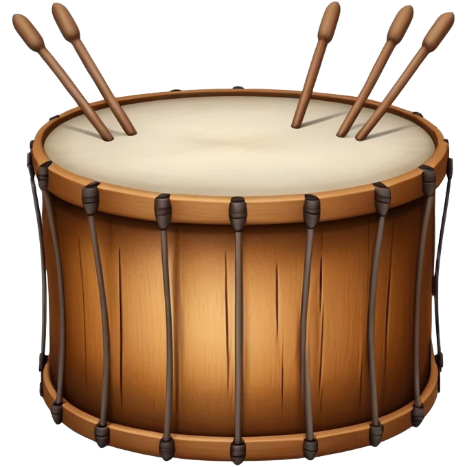 Traditional drum with sticks used to wake people up at dawn emoji