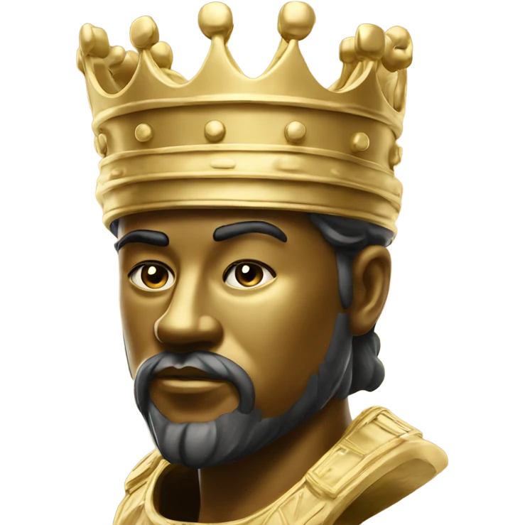 King made of gold statue elegant emoji