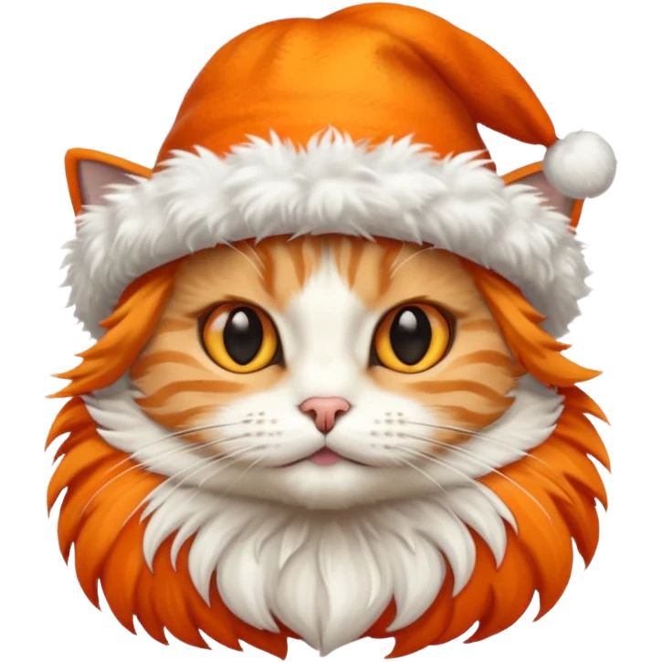 cat with orange feathered hats emoji