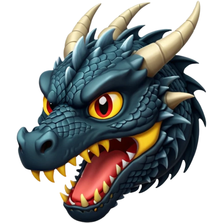 black angry dragon emoji