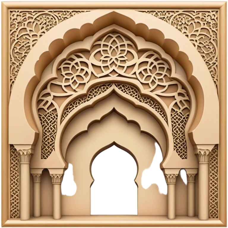 Cinematic Realistic Alhambra Landmark Emoji, capturing the intricate Moorish architecture, ornate arches. emoji