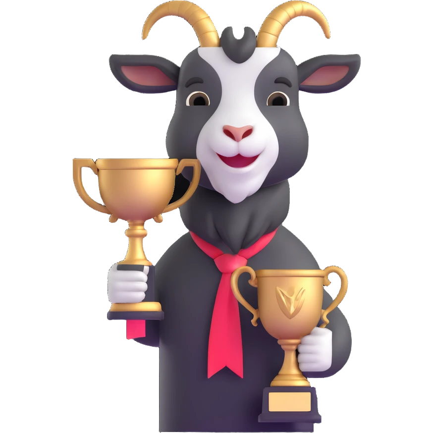 champion goat with trophy emoji