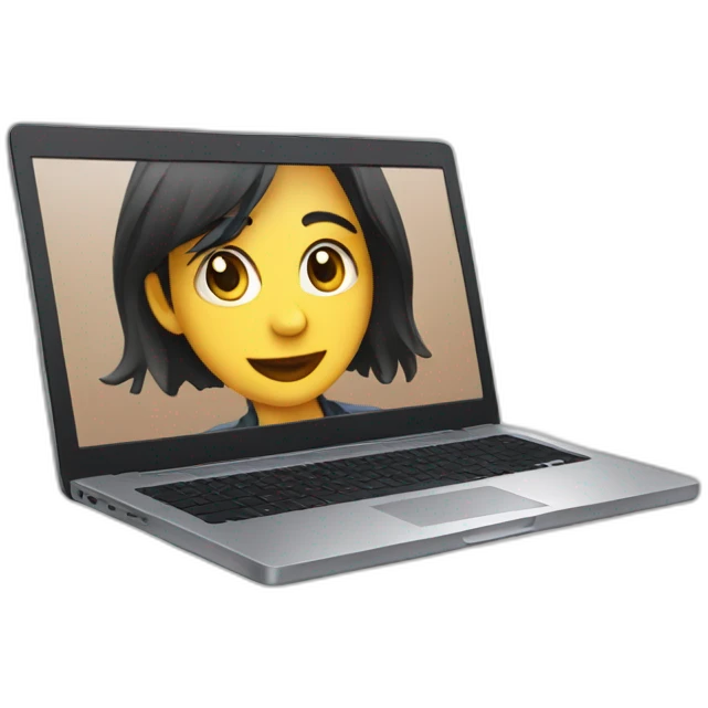 laptop screen video recording emoji