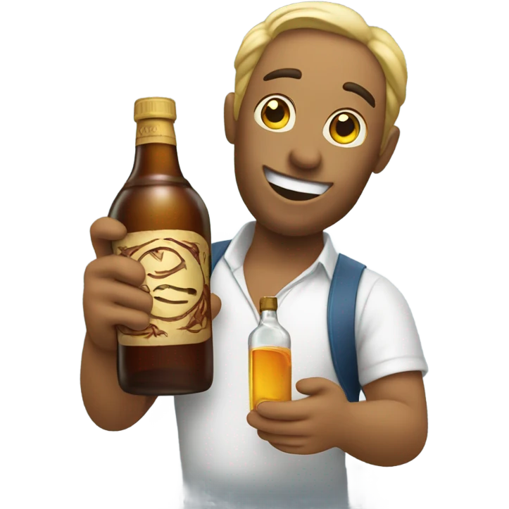 Emoji passing a bottle of liquor  emoji