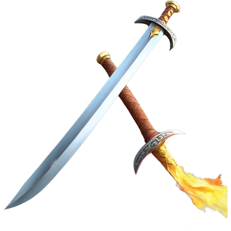 Sword of Fire , 4k quality, a lot of details & the sword itself is very shiny  emoji