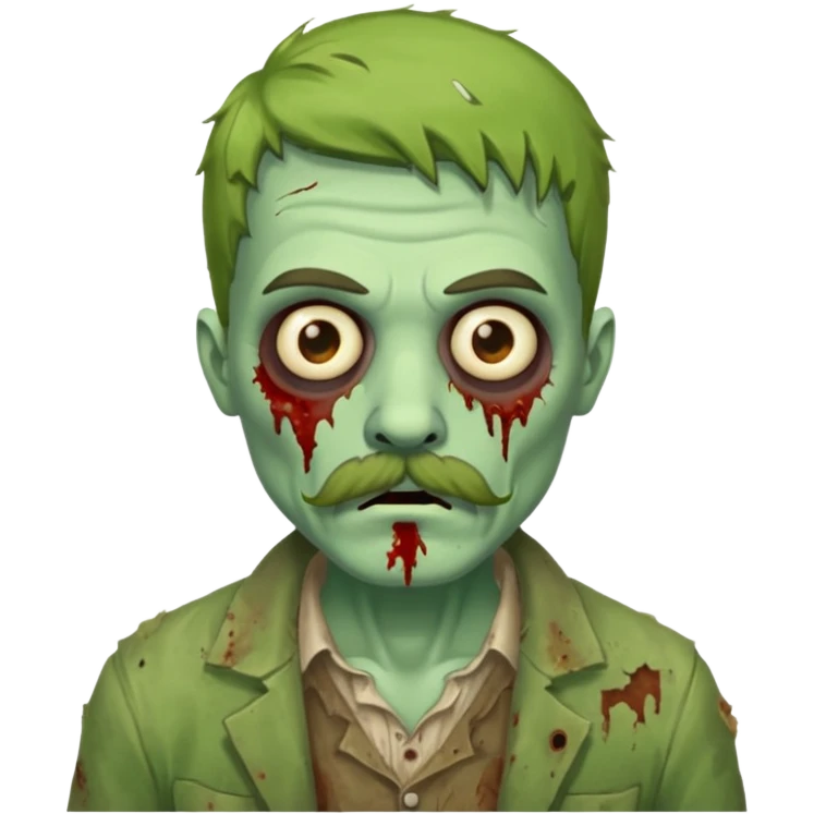 zombie with mustache   emoji