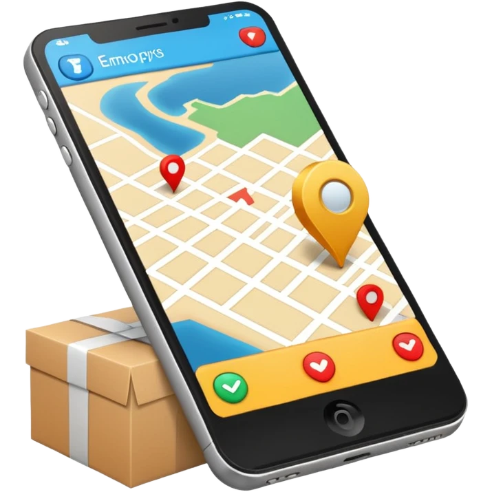 create a realistic device to track your package like a map emoji