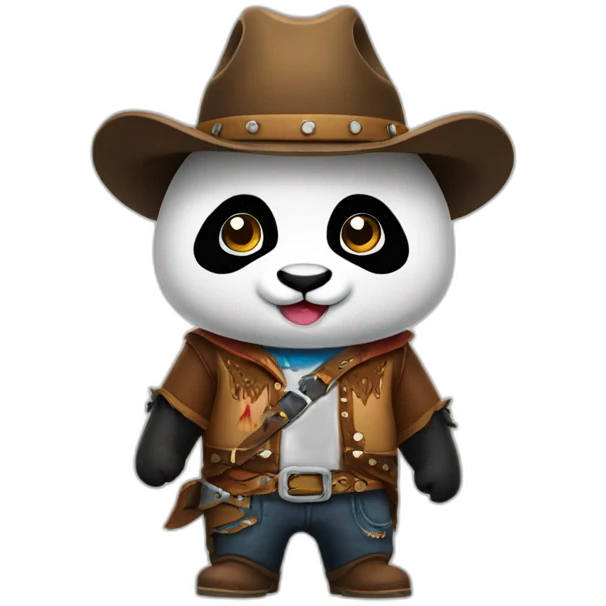 panda dressed as a cowboy emoji