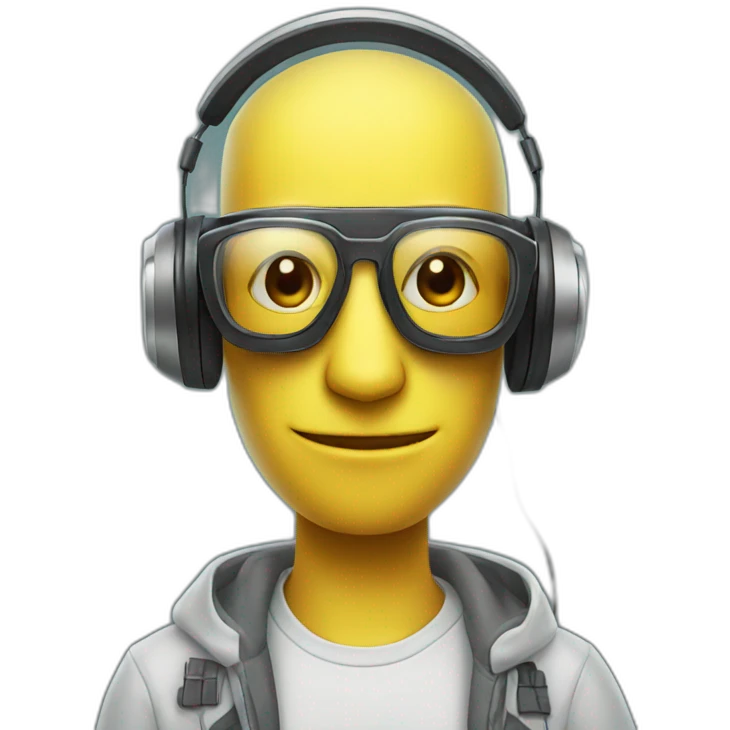 cool robot with glasses and headphones emoji