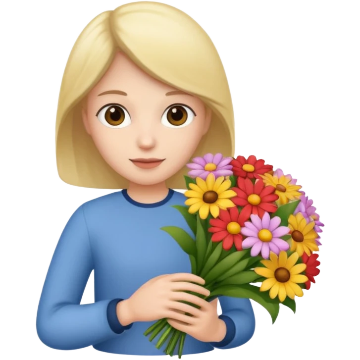 flower-holding person bouqet emoji