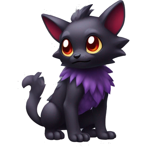 Cute cool dark black red purple animal hybrid Fakemon full body emoji