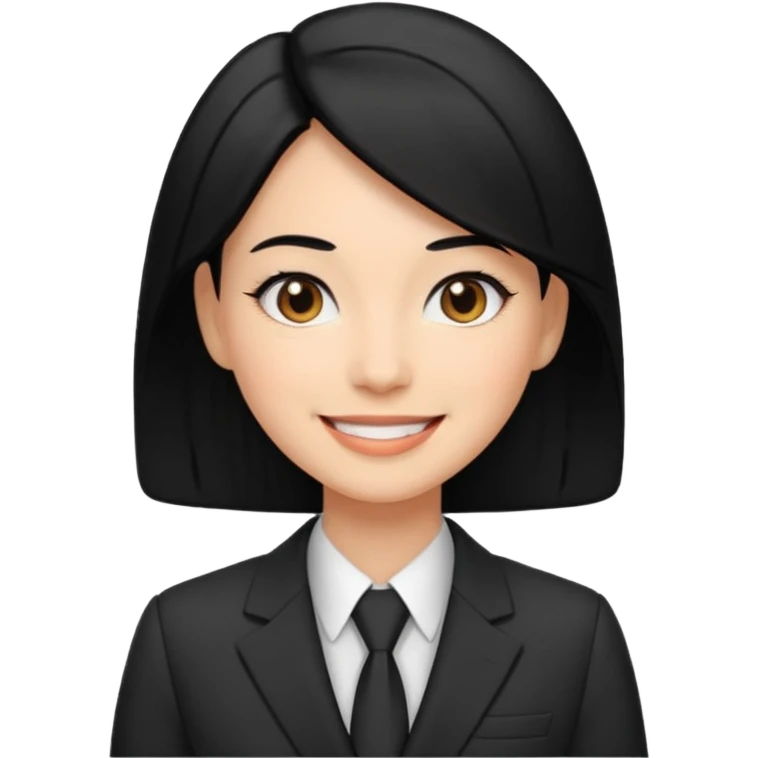 female boss in suit, black hair emoji