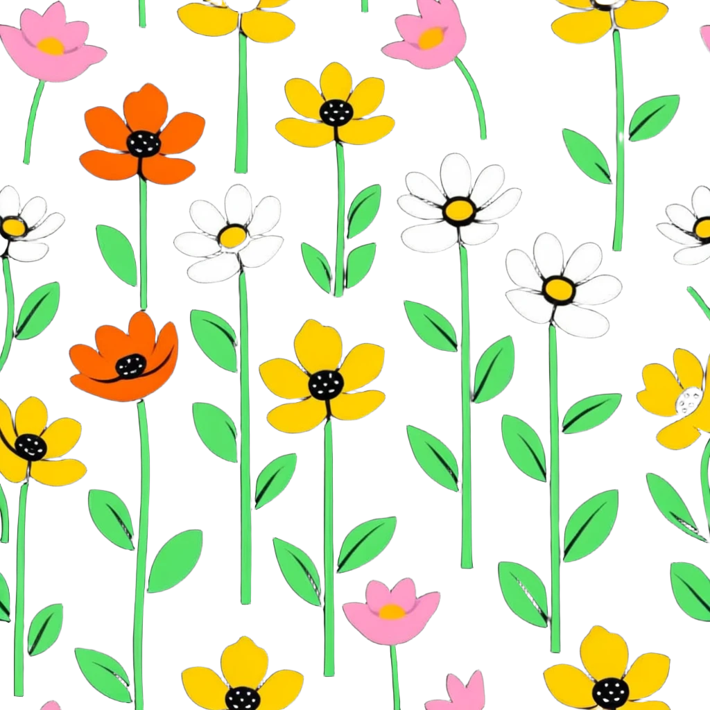 Beautiful finish pastel Flowers in a row emoji