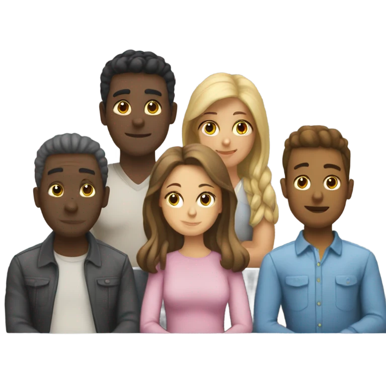 row of 6 people sitting emoji