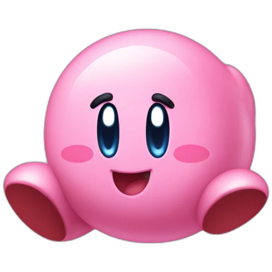 cute happy classic Kirby jumping emoji