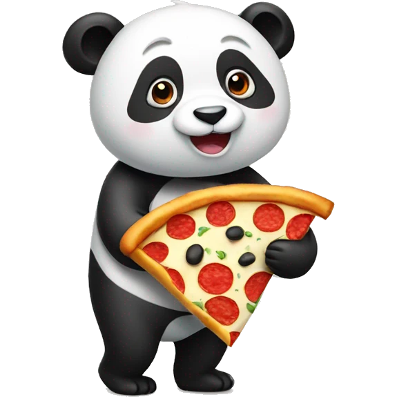 panda holding a pizza iPhone emoji emoji