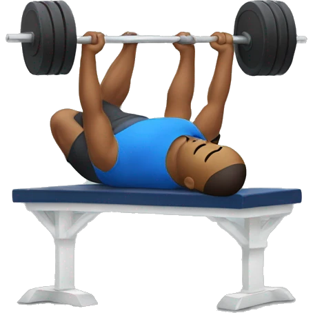 man bench pressing 100kg while lying down on a bench emoji