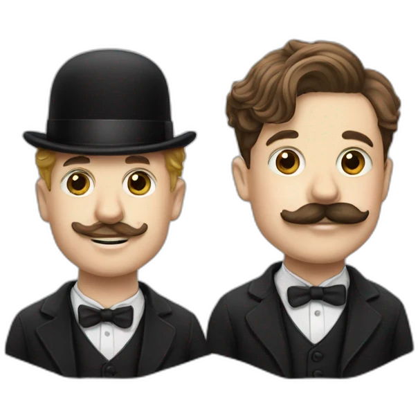 white boy with mustache Charlie chaplin emoji